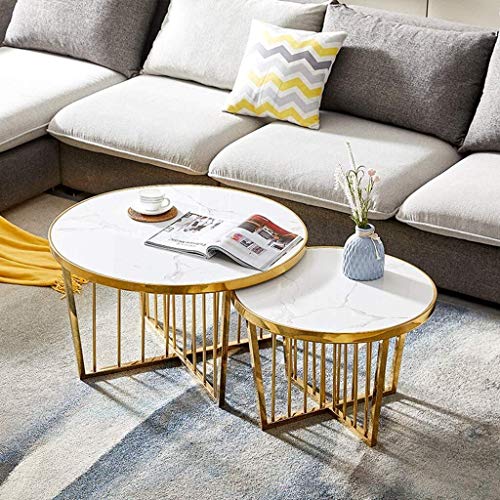 NJYT Modern Coffee Tables Storage Tables Round Tea Table Marble Side Table for Living Room Home and Office Furniture… - Image 7