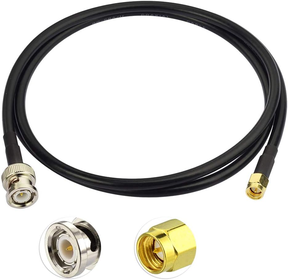 Eightwood 1m SMA Male to BNC Male Pigtail Cable RG58 50 Ohm for 4G Antenna Ham