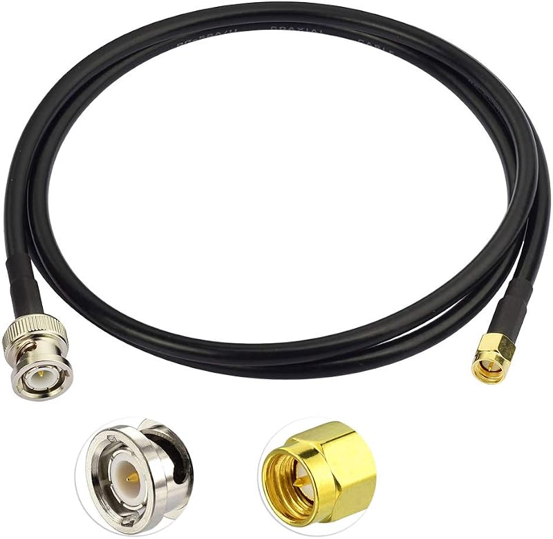 Eightwood 1m SMA Male to BNC Male Pigtail Cable RG58 50 Ohm for 4G Antenna Ham