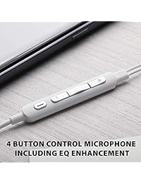 Moshi Mythro C USB Type C, auriculares USB C, aislamiento de ruido, DAC 24 bit 96 kHz,4 botones de control de micrófono, auriculares híbridos de inyección, color blanco