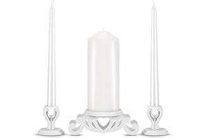 Rozrety Unity Candle Holder - Unity Candles Stand for Wedding Ceremony Set - Pillar Taper Candle Holders for Weddings Centerpiece Decoration,Bridal Shower (Candles not Include)