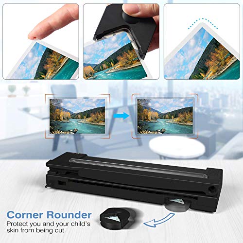 Laminating Machine, A3 Laminator Machine, 13 inches, 20 Laminating Pouches, Paper Cutter, Corner Rounder, Thermal Laminator for Home School Office Use, Black - Thumbnail 6