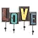 MyGift Multicolored Rustic Finish Wood Love Design Decorative Wall Mounted Coat Rack w/ 4 Metal Hooks