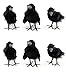 Cornucopia Brands 4in Black Crows (6-Pack); Imitation Artificial Birds/Ravens for Halloween Decorations, Haunted House & Fall Seasonal Displays