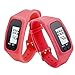 Perman Durable Digital LCD Pedometer Running Walking Counter Watch Bracelet (Red)