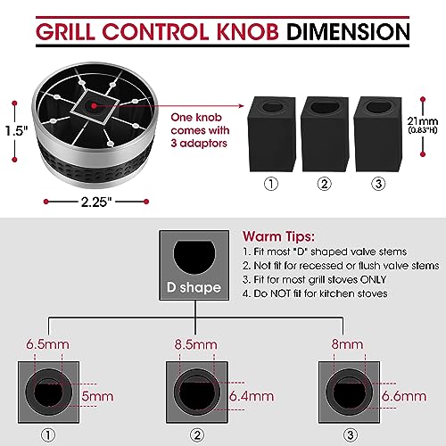 Unicook Grill Control Knobs Replacement 2 Pack, Gas Grill Burner Knob