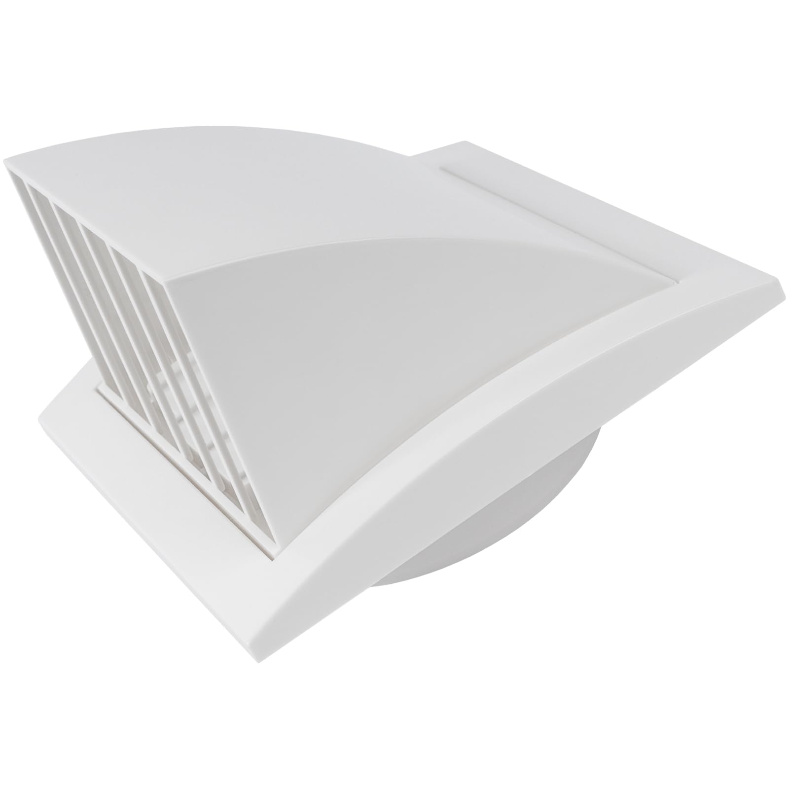 Vent Systems White 100 mm / 4" inch Exhaust Vent Cover - Louvered Dryer Cover - Vent Hood Cap - One-Directional Plastic Air Supply Grille - Non Return Valve - Outlet Cowl Air Vent Grille — image 1