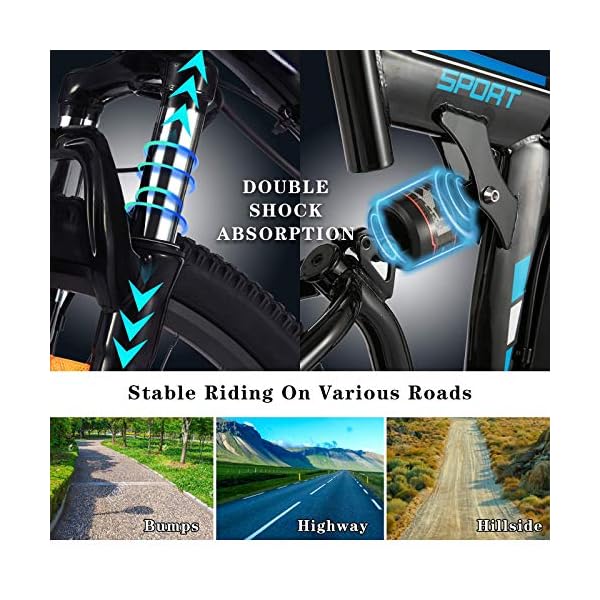€749.99 Vivi Bicicletta Elettrica Pieghevole, 26'' Mountain Elettrica Bike  350W Bici Elettrica per Adulti con Batteria Rimovibile 8Ah, Professionale  21 velocità, Sospensione Completa - bikewebshop.it
