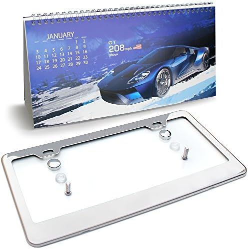 License Plate Cover Chrome with Bonus 2016 Calendar by Royal Hold. Includes License Plate Screws. Chrome Plated Steel Frame.