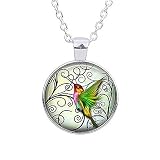 Hummingbird Necklace Hummingbird Jewelry Pastel Green Wonderful Gift