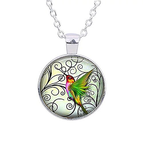 Hummingbird Necklace Hummingbird Jewelry Pastel Green Wonderful Gift