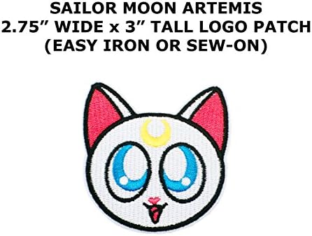 Sailor Moon Artemis Anime Manga Crunchyroll Theme Cartoon Movie Films Superhero Cosplay DIY Decorative Embroidered Iron or Sew-on Patch By US Family Brand