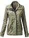 Luna Flower Women's Waist Drawstring Hooded Zipper Utility Jackets