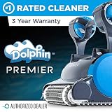 Dolphin Premier Robotic Pool Cleaner with Powerful Dual Scrubbing Brushes and Multiple Filter Options, Ideal for In-ground Swimming Pools up to 50 Feet.