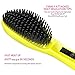 Gisala Metal Ceramic Heater Hair Straightening Brush,450℉/230℃,Auto Lock,Anti Scald,Adjustable Temperature,Instant Heat Up Hair Straightener(Light Yellow)