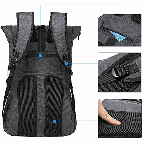 BISON SPIRIT Laptop-Rucksack Herren Damen Roll Top Wasserdichter Wanderrucksack