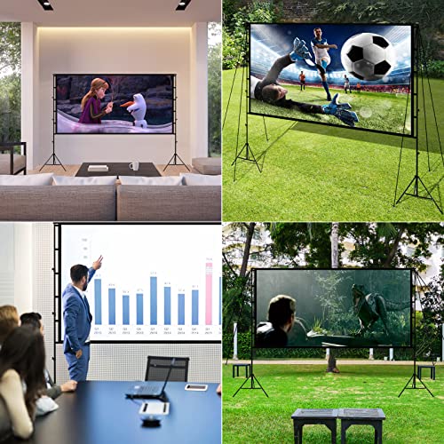 Large 120 Inch Portable Projector Screen with Stand, Assemblable and