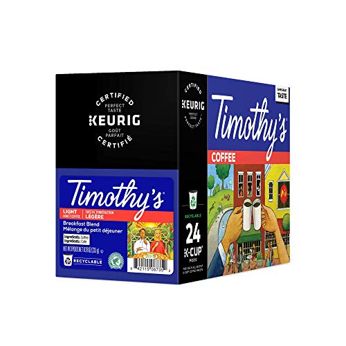 Timothy's, Breakfast Blend, Single-Serve Keurig K-Cup Pods, Light Roast Coffee, 96 Count (4 Boxes of - //coolthings.us
