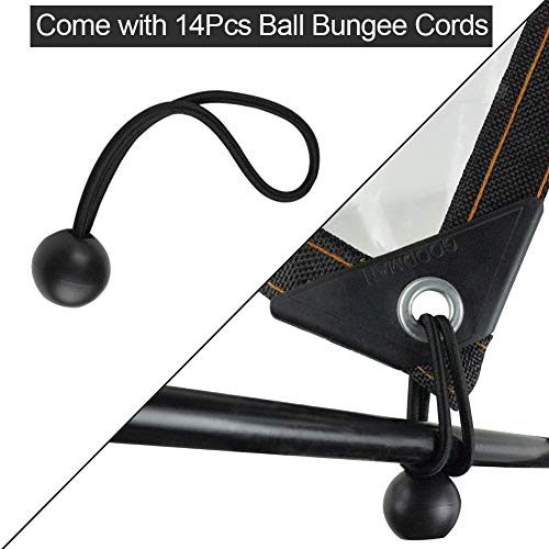 AITREASURE 6.5ft×13ft Tarpaulin Transparent Waterproof Clear Tarps with Grommets 14 Pieces Ball Bungee Cords 6 Inch for Plants Greenhouse, Pet Hutch Roof