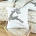 CaliTime Pack of 2 Soft Canvas Throw Pillow Covers Cases for Couch Sofa Home Decoration Christmas Holiday Reindeer with Stars Print 18 X 18 Inches Medium Grey