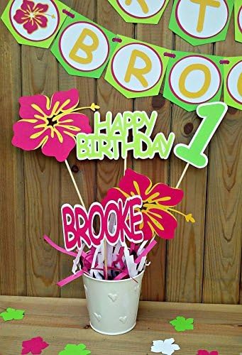 Luau Birthday Centerpieces - Hawaiian - party supplies - table decor