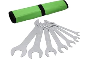 Grip 7 pc Super Thin Open End Wrench Set- Sizes: 3/8" x 7/16", 1/2" x 9/16", 5/8" x 11/16", 3/4" x 13/16", 7/8" x 15/16", 1" x 1-1/16", 1-1/8" x 1-1/4" - Roll Up Storage Pouch