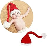 MEXUD-Christmas Hat with Cute Beanie Hand-Knitted Hat Festive Christmas for Baby Boys Girls