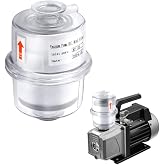 PERFERATE KF25 Oil Mist Filter Vacuum Pump Exhaust Fume Separator with >95% | KF25 Interface Vacuum Pump Exhaust Oil Mist Filter High Efficiency Filtration for Lab Vacuum System, Reduces Oil Mist &amp; Fumes