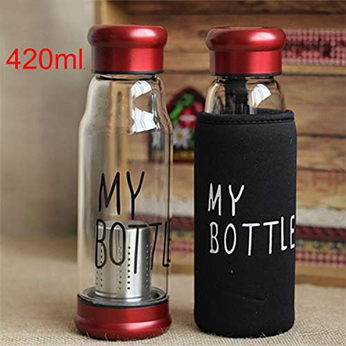 Everyday Shop Green Tea Detox Water Bottle with Strainer Stainless Steel Infuser,Heat Resistant Filter Maker 420 ml - Assorted Color