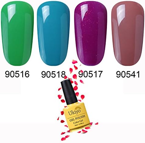 Ukiyo Gel Nail Polish Multicolour Combo Colour Set Of 4pcs X 10ml 0.33fl.oz Soak Off LED UV Nail Polish