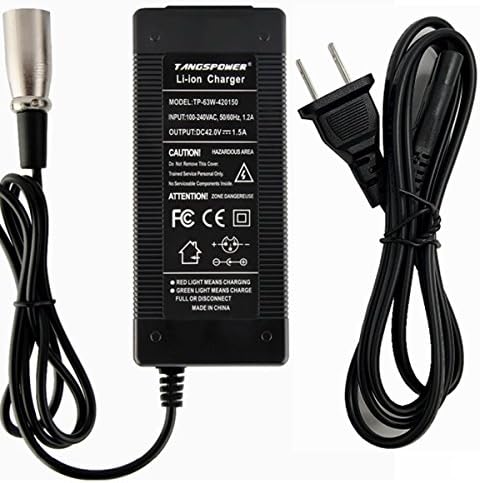 tangspower 36V eBike Motor Battery Charger 1.5A 42V Hoverboard Charger XLR Male Connector