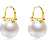 Pearl Earrings for Women 14K Gold Plated Hypoallergenic Pearl Earrings 5A Cubic Zirconia Dangle Earrings Elegant Jewelry
