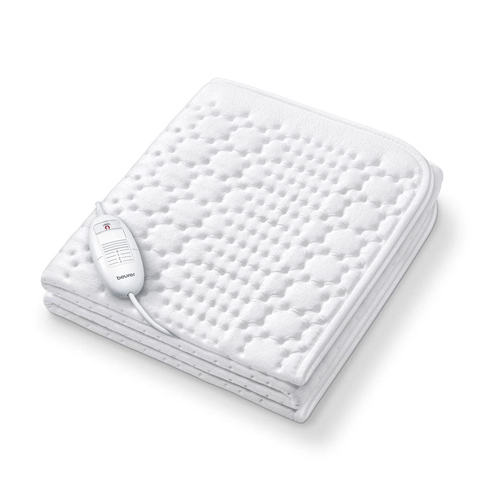 Beurer Ts 19 Chauffe-Matelas 1 Place, 130 X 75 Cm, Surmatelas Chauffant, 3 Niveaux De Température, Système De Sécurité, Lavable En Machine