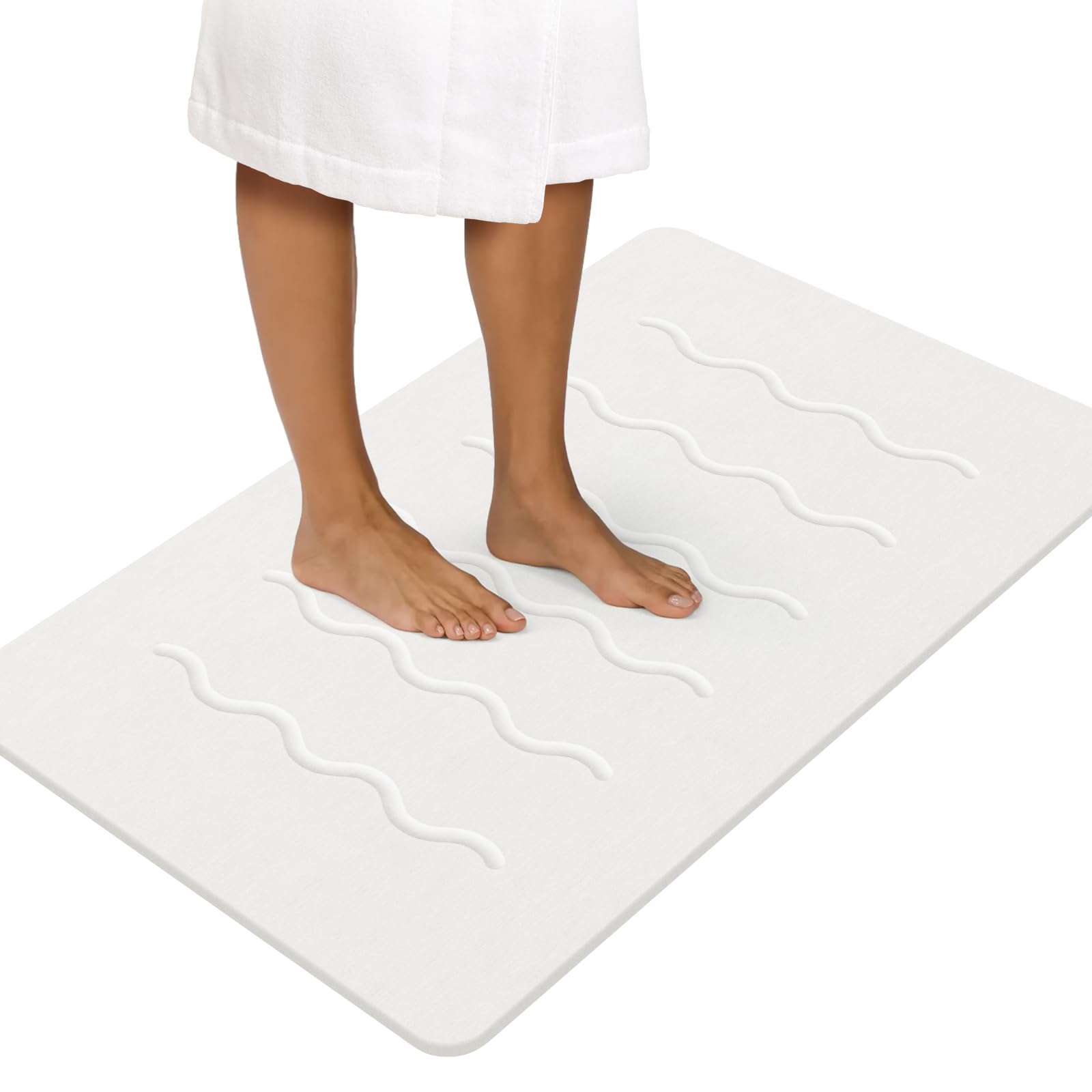 OTHWAY 32"x 20" Stone Bath Mat Large, Diatomaceous Earth Bath Mat for Bathroom Quick Drying ...