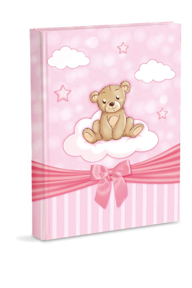 Mareli Photo Album Baby Birth with Journal, 23 x 30 cm, 56 White Pages and 4 Pg Customisable Journal, Thick and Durable Cardboard Pg Intervalled with Parchment