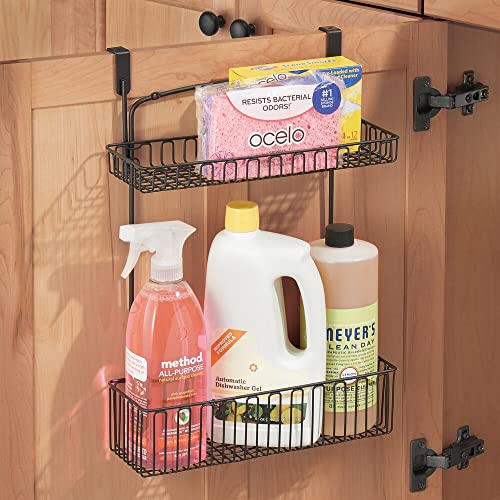 mDesign Steel Over Kitchen Storage Organizer Holder or Basket