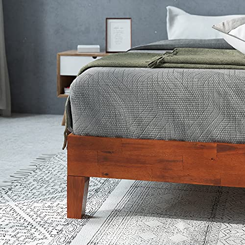 ZINUS Wen Deluxe Wood Platform Bed Frame / Solid Wood Foundation / Wood