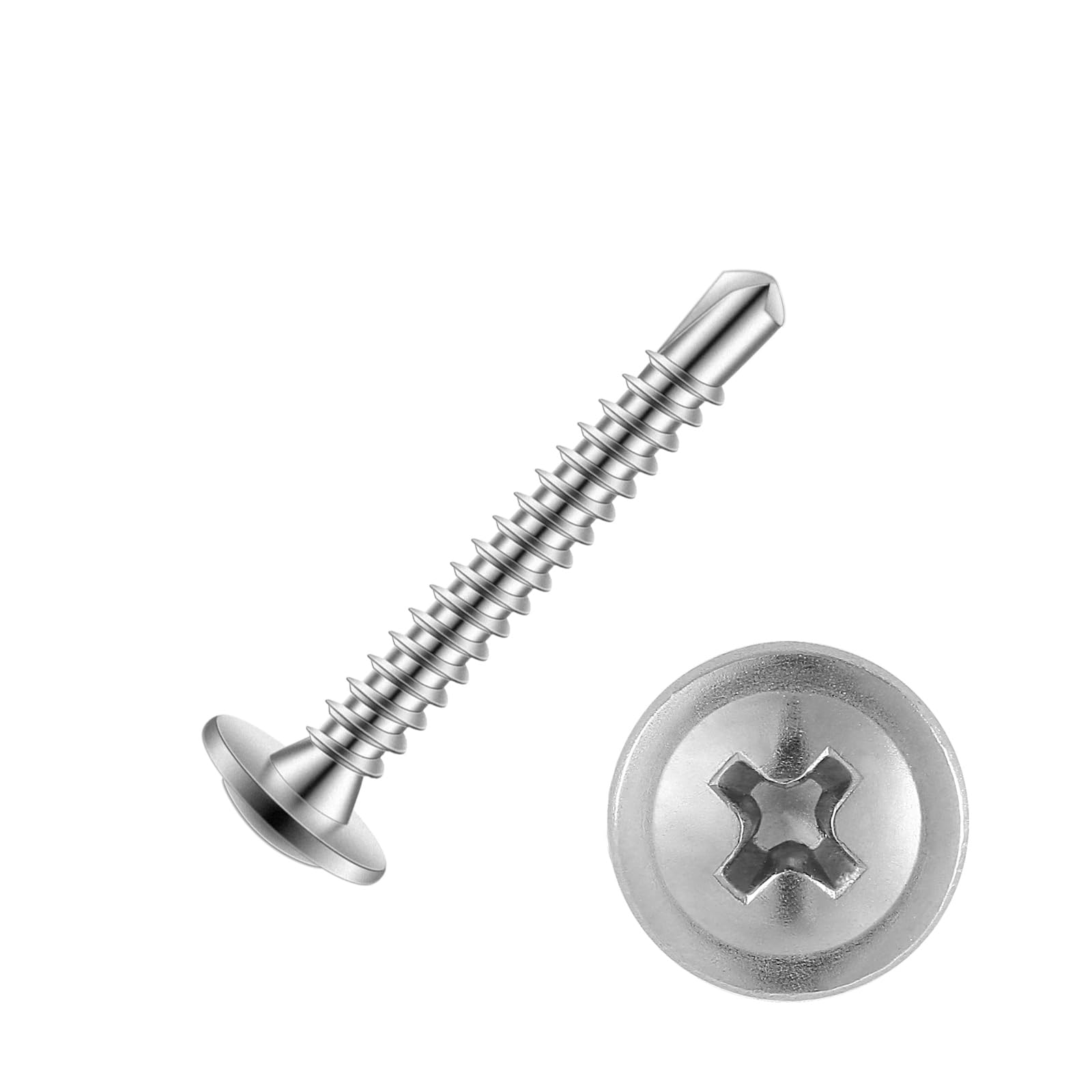 Photo 1 of #8 x 1-1/4" Sheet Metal Screws 200PCS 410 Stainless Steel Truss Head Fast Self Tapping Screws