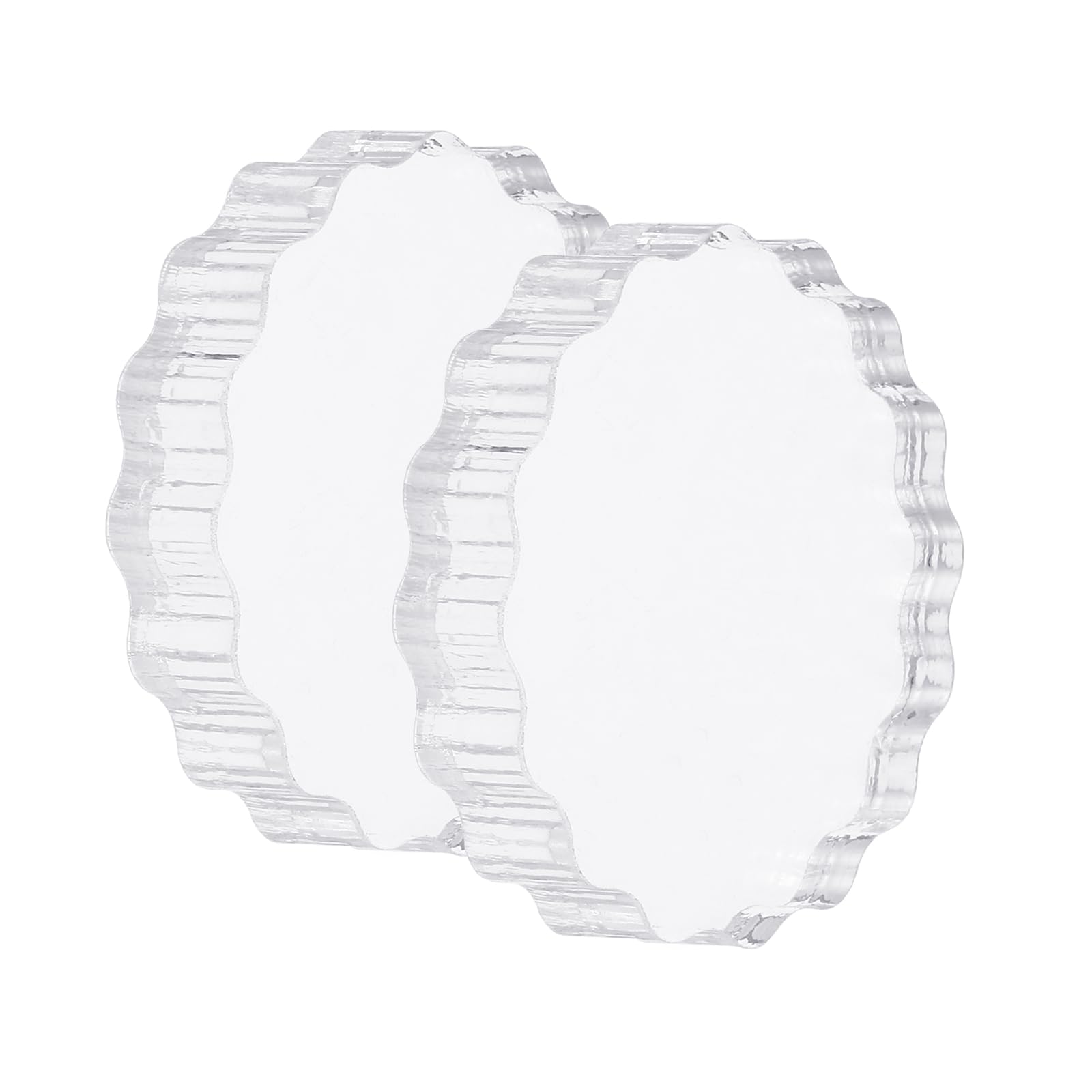PATIKIL Acrylic Stamp Blocks, 2 Pack Clear Stamping Block with Grid Lines Decorative Mounting Blocks Set Wave for Scrapbooking DIY Crafts Card Making