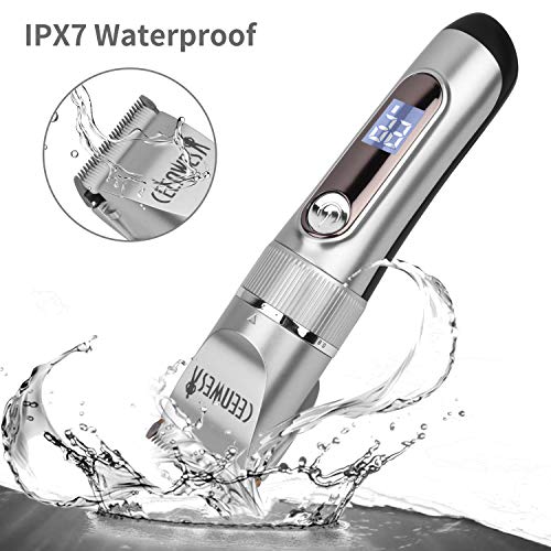 CEENWES Hair Clippers Professional Hair trimmer Quiet Cordless Hair Cutting Kit Beard Trimmer IPX7 Waterproof Body Hair Removal Machine with LED Display Hairdressing Cape and Travel Bag
