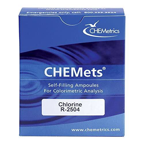 Chemet Example CHEMetrics R-2504 Chlorine Chemets Refill, Range: 0-50 and 0-250 PPM in ...