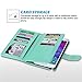 ULAK Note 4 Case, Galaxy Note 4 Case, Galaxy Note 4 Wallet Case,Pu Leather Magnet Wallet Credit Card Holder Flip Cover Built-in 9 Card Slots Stand Case for Samsung Galaxy Note 4(Minimal Mint Stripes)