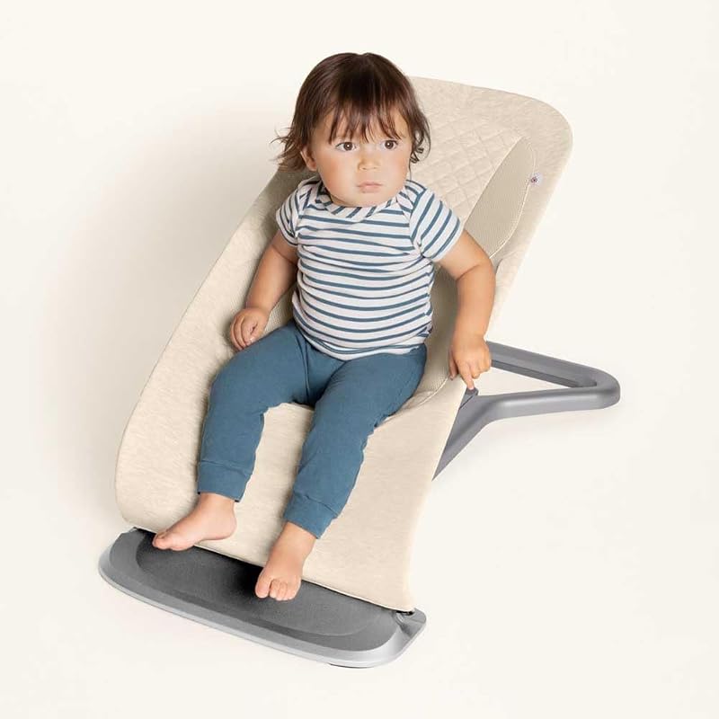 Bouncer Evolve 3-en-1 d'Ergobaby, Transat ergonomique pour nouveau-nés de la naissance à la petite enfance, balancelle avec insert pour nouveau-né (2,5 kg - 13,2 kg) (Cream)