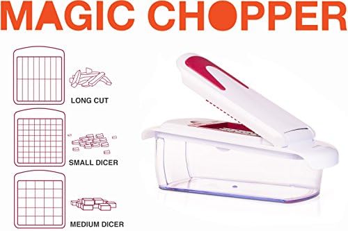 Onion Chopper - Vegetable Chopper, Veggie Dicer, Fruits Dicer with 3 Different Stainless Steel Blades and Storage Lid Included