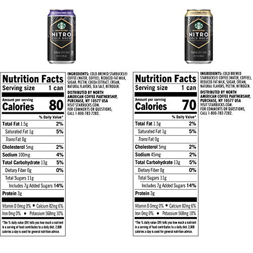 STARBUCKS NITRO COLD BREW, 2 FLAVOR SWEET CREAM VARIETY PACK, 9.6 FL OZ CANS (8 PACK)