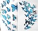 Somotersea 24PCS 3D Butterfly Wall Decals Removable Refrigerator Magnets Stickers Decor for Kids Room Decoration Home and Bedroom Art Mural Blue