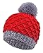 Arctic Paw Kids and Toddlers' Chunky Cable Knit Beanie With Yarn Pompom - Set of 2