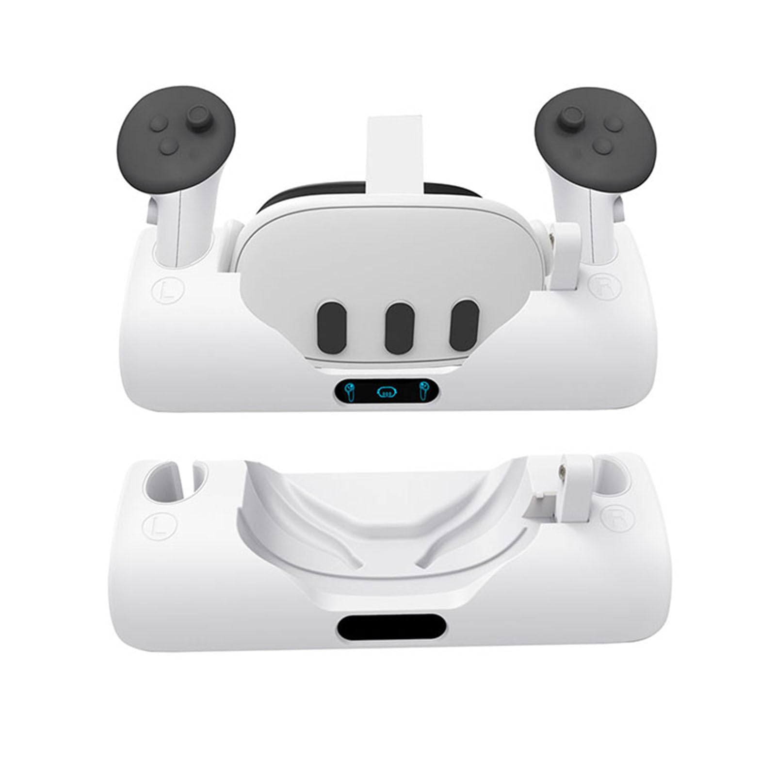 LICHIFIT Charging Dock Station for Meat Quest3 Headset and Handles, Charging Base Stand with Indicator Light Charger Mount Support Accessories