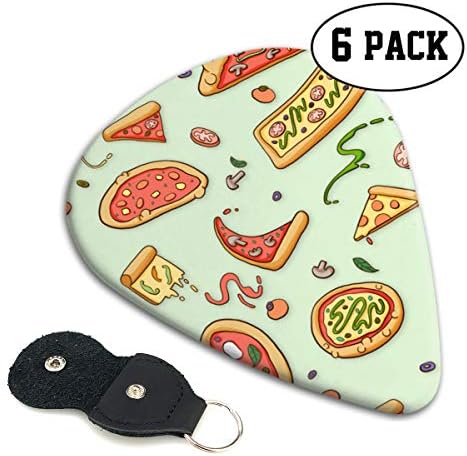 QVRQ Pizza Party Celluloid Medium Picks Sampler Guitar Pick 6 Pack