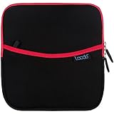 Lacdo Shockproof External USB CD DVD Writer Blu-Ray & External Hard Drive Neoprene Protective Storage Carrying Sleeve Case Pouch Bag With Extra Storage Pocket for Apple MD564ZM/A USB 2.0 SuperDrive / Apple Magic Trackpad / SAMSUNG SE-208GB SE-208DB SE-218GN SE-218CB / LG GP50NB40 GP60NS50 / ASUS External DVD Drives (Red)